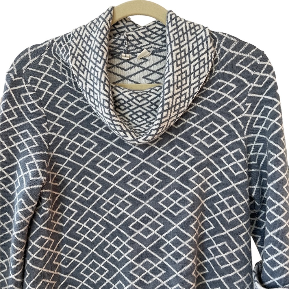 Anthropologie Moth alpaca grey cream Cowell neck light sweater size small